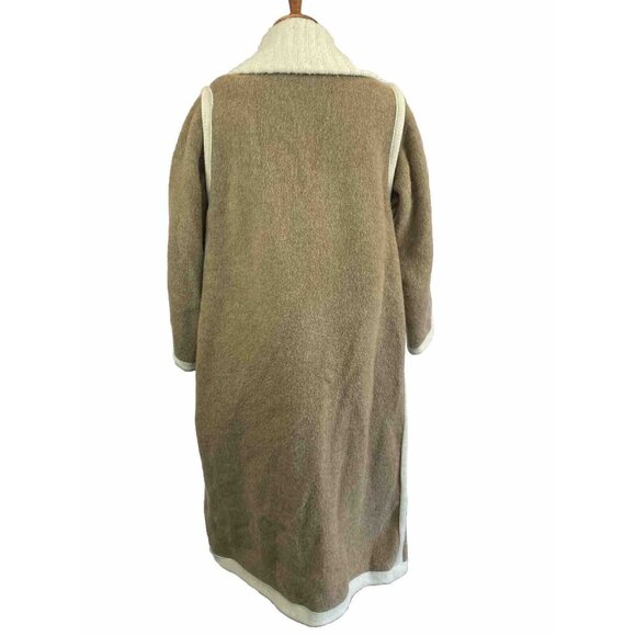 Vintage 60s Trench Coat Mod Womens Button Reversible Camel Cream - Picture 3 of 13